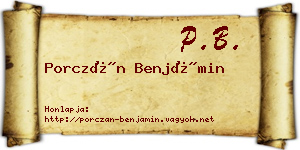 Porczán Benjámin névjegykártya
